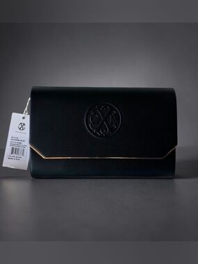 Christian Lacroix Black Clutch with Gold Trim